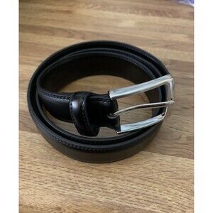 Milorde Black Dress Belt Men's Size 36 Genuine Leather Excellent